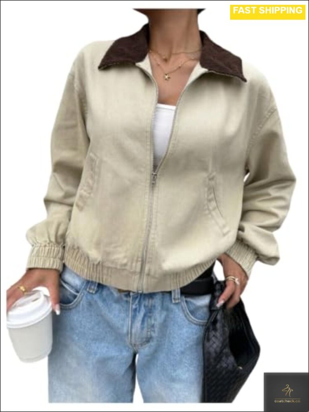 SOLY HUX Women's Zip Up Bomber Jacket Y2k Long Sleeve Cropped Lightweight